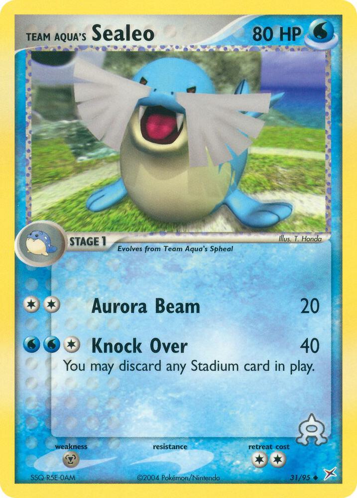 Team Aqua's Sealeo 31/95 card from Team Magma vs Team Aqua
