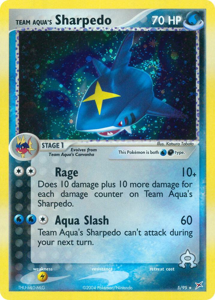 Team Aqua's Sharpedo 5/95 card from Team Magma vs Team Aqua