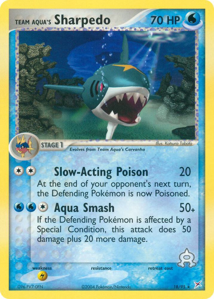 Team Aqua's Sharpedo 18/95 card from Team Magma vs Team Aqua