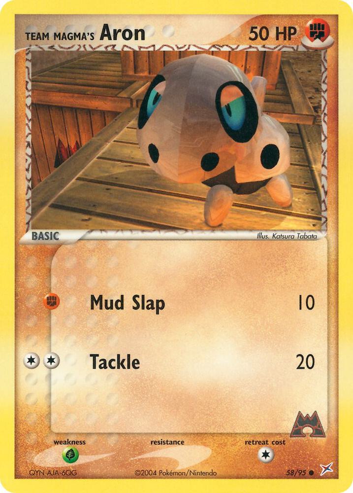 Team Magma's Aron 58/95 card from Team Magma vs Team Aqua