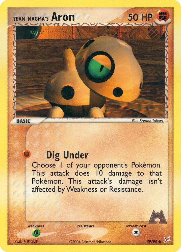 Team Magma's Aron 59/95 card from Team Magma vs Team Aqua