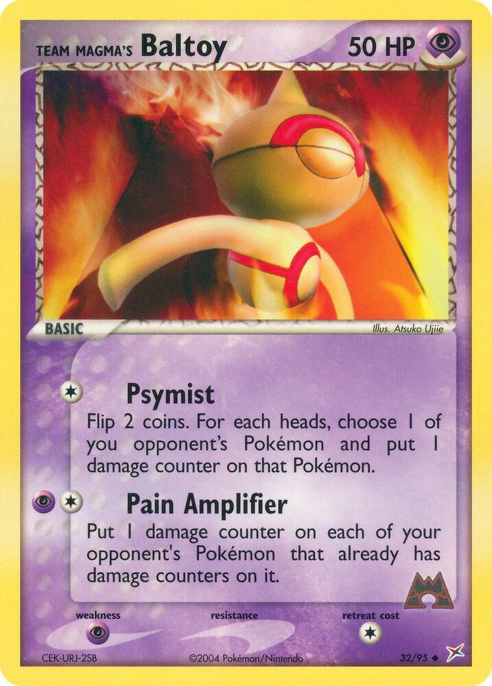 Team Magma's Baltoy 32/95 card from Team Magma vs Team Aqua
