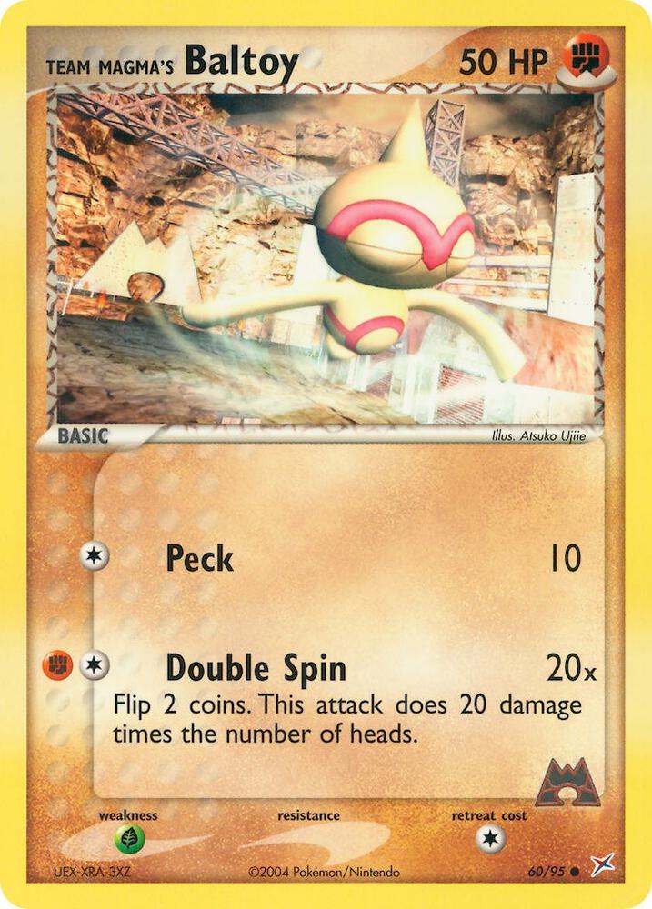 Team Magma's Baltoy 60/95 card from Team Magma vs Team Aqua