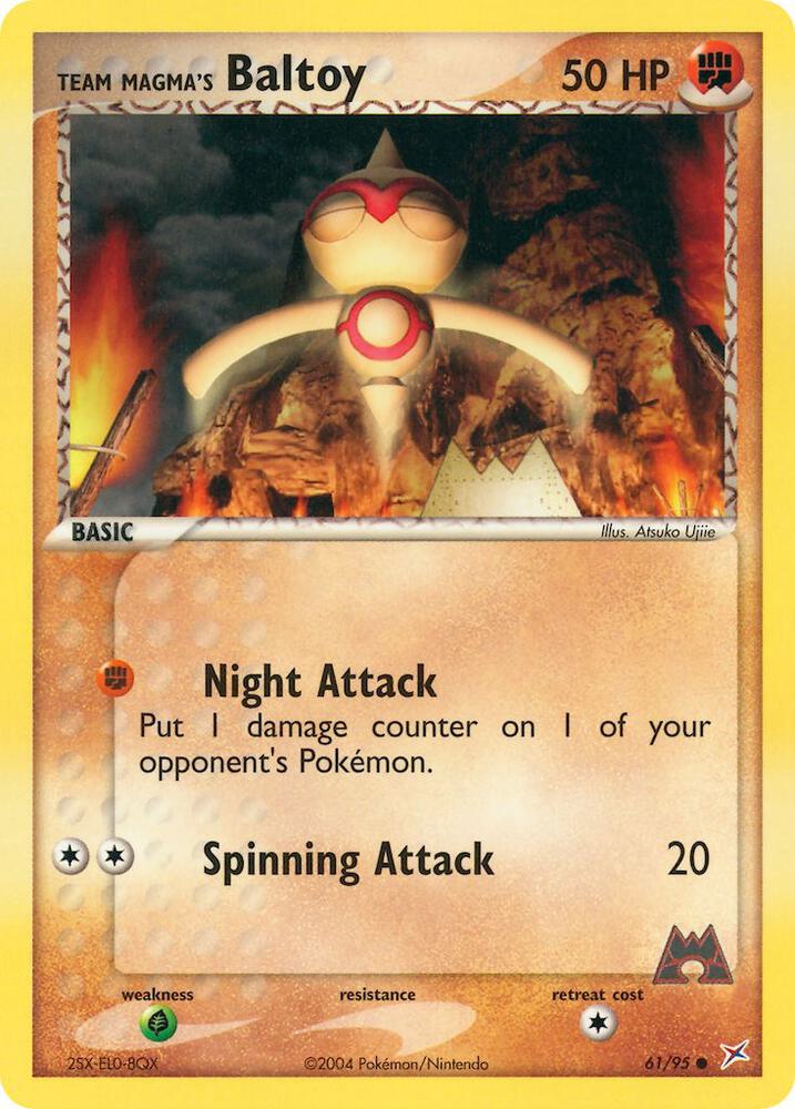 Team Magma's Baltoy 61/95 card from Team Magma vs Team Aqua
