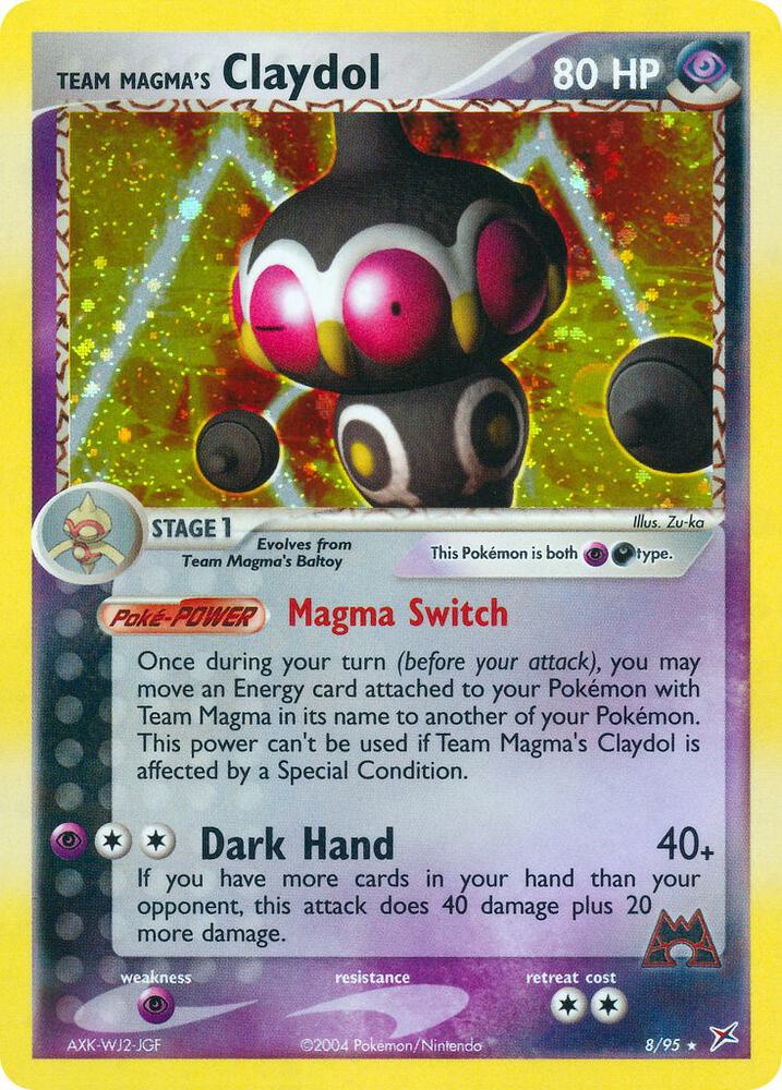 Team Magma's Claydol 8/95 card from Team Magma vs Team Aqua