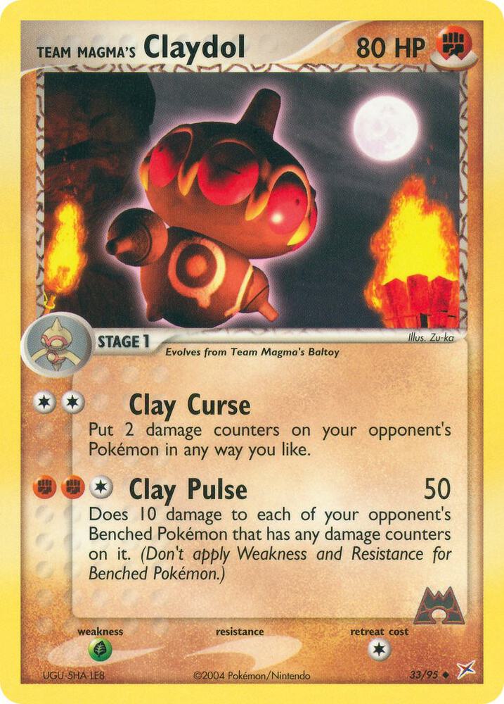 Team Magma's Claydol 33/95 card from Team Magma vs Team Aqua