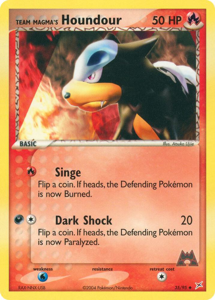 Team Magma's Houndour 35/95 card from Team Magma vs Team Aqua