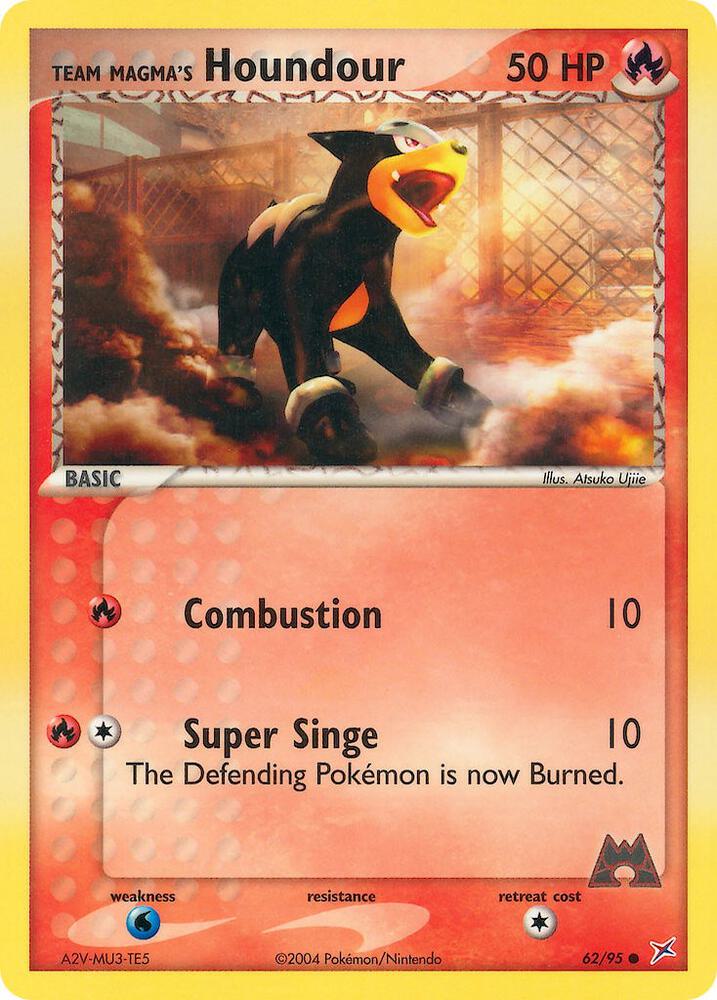 Team Magma's Houndour 62/95 card from Team Magma vs Team Aqua