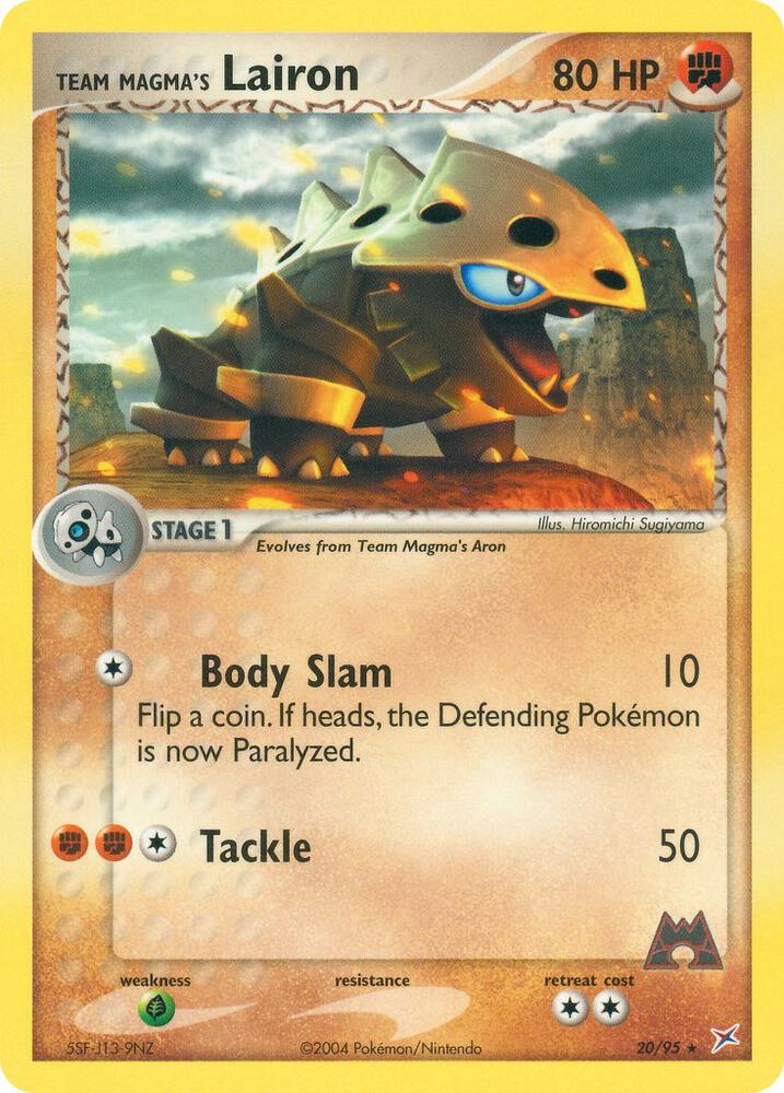 Team Magma's Lairon 20/95 card from Team Magma vs Team Aqua