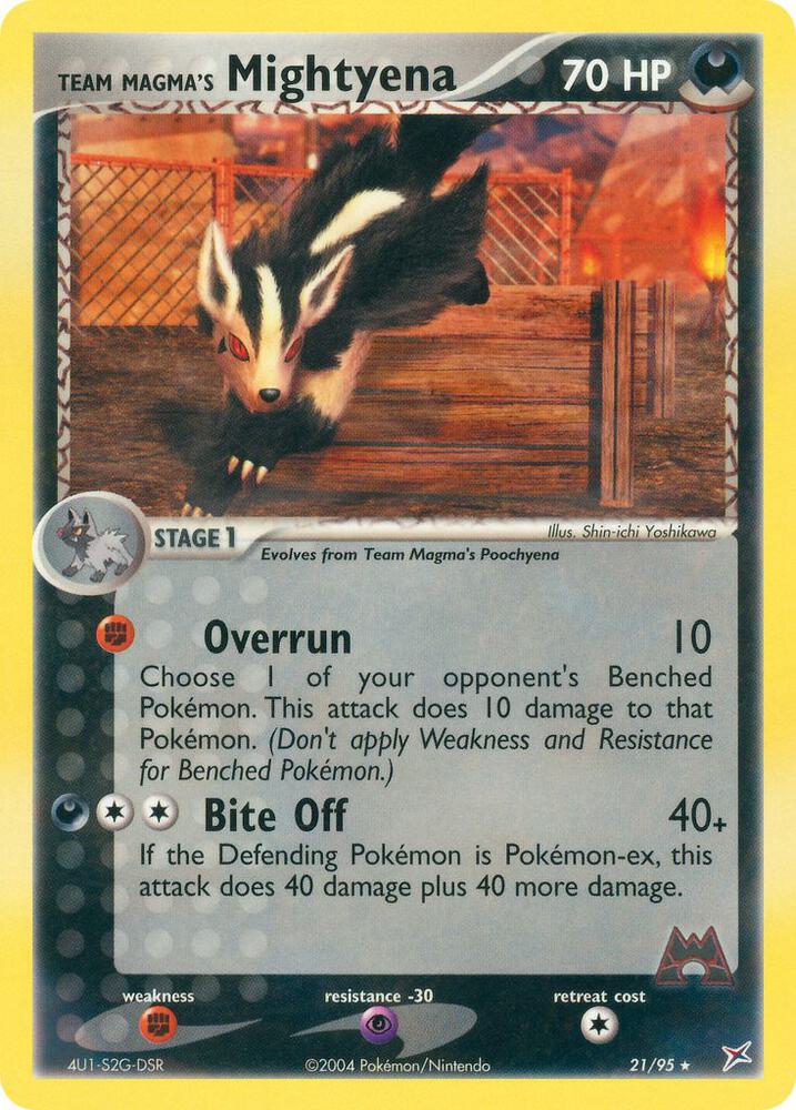 Team Magma's Mightyena 21/95 card from Team Magma vs Team Aqua