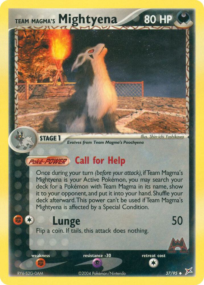 Team Magma's Mightyena 37/95 card from Team Magma vs Team Aqua