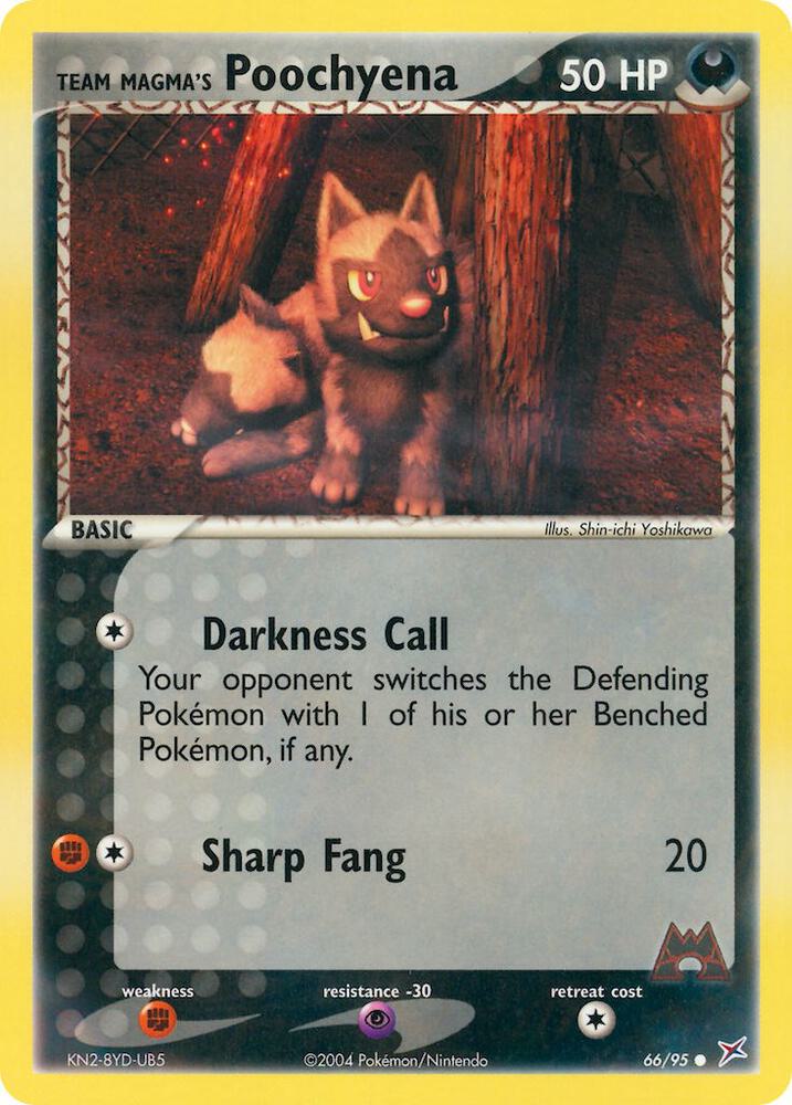 Team Magma's Poochyena 66/95 card from Team Magma vs Team Aqua