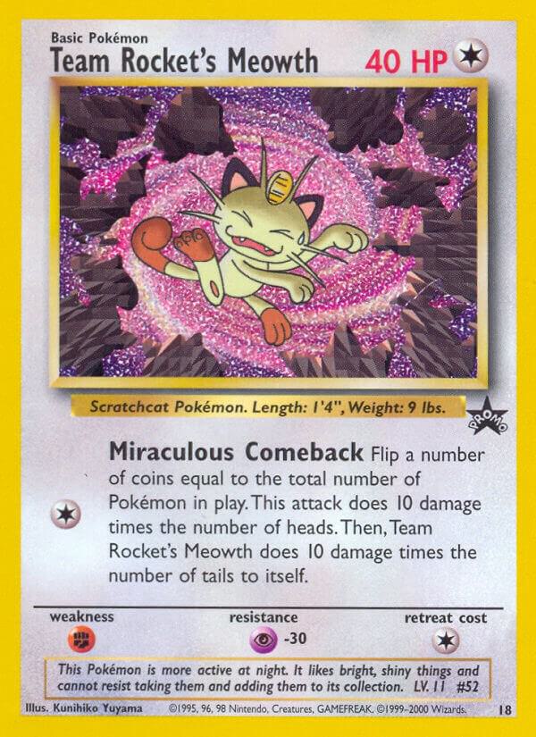 Team Rocket's Meowth 18/53 card from WoTC Promo