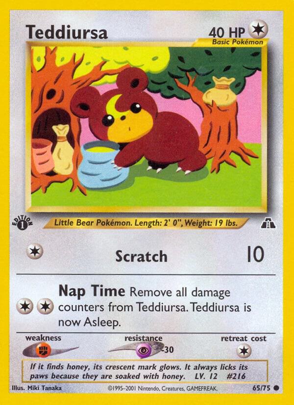 Teddiursa 65/75 card from Neo Discovery