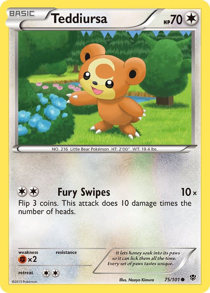 Teddiursa 75/101 card from Plasma Blast