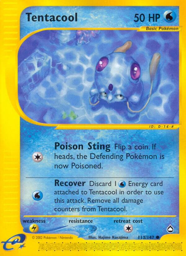 Tentacool 113/147 card from Aquapolis
