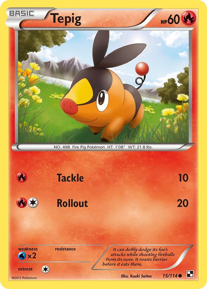 Tepig (15) 15/114 card from Black and White