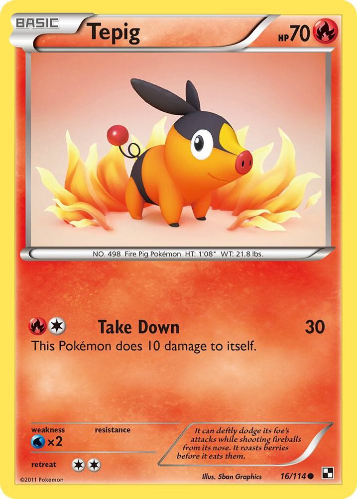 Tepig (16) 16/114 card from Black and White