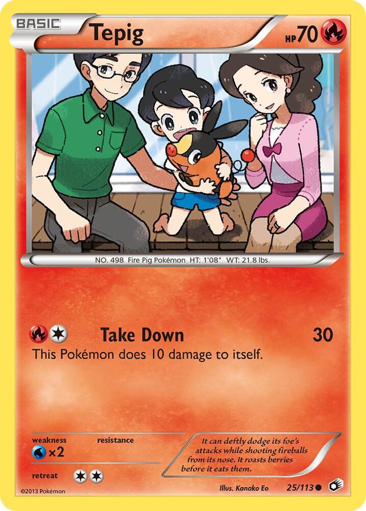 Tepig 25/113 card from Legendary Treasures