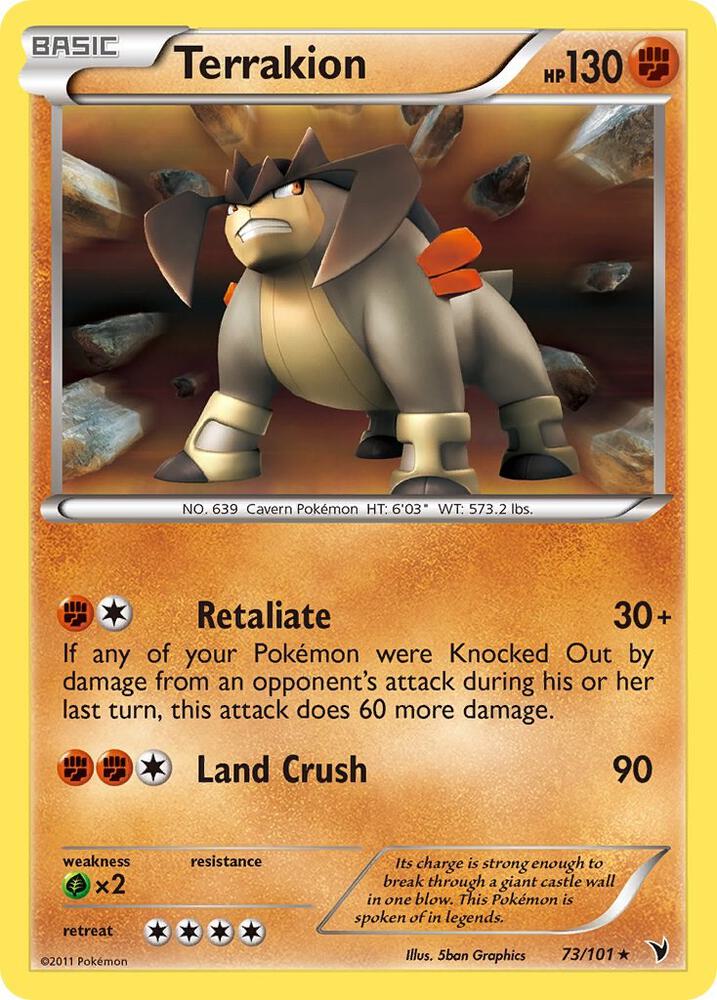 Terrakion 73/101 card from Noble Victories