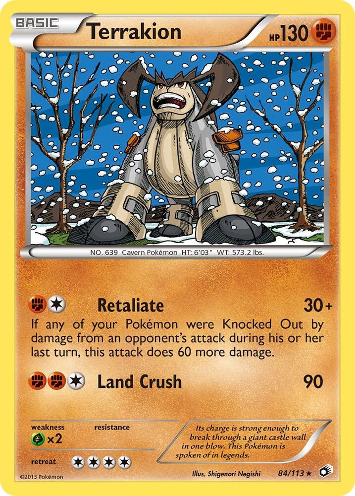 Terrakion 84/113 card from Legendary Treasures