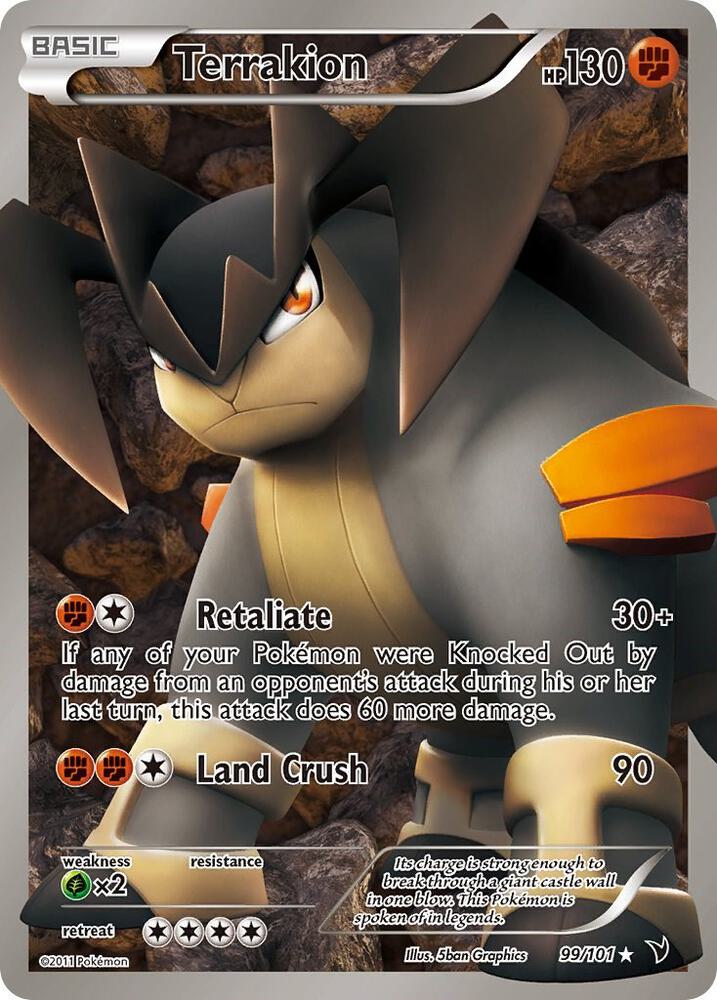 Terrakion (99 Full Art) 99/101 card from Noble Victories