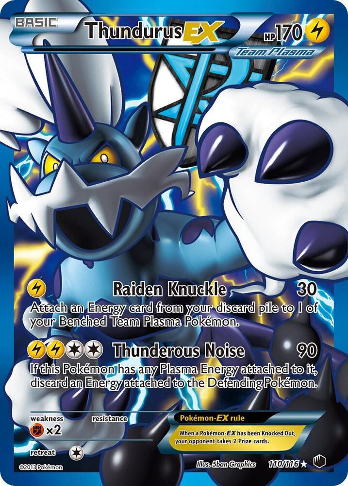 Thundurus EX (Team Plasma) (110 Full Art) 110/116 card from Plasma Freeze