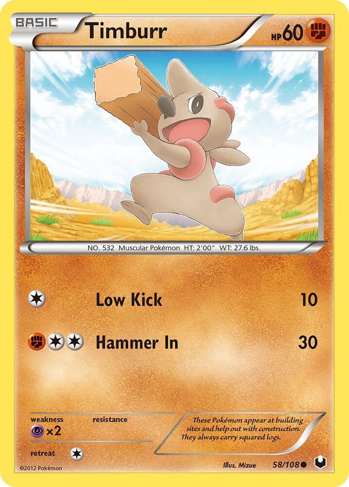 Timburr 58/108 card from Dark Explorers