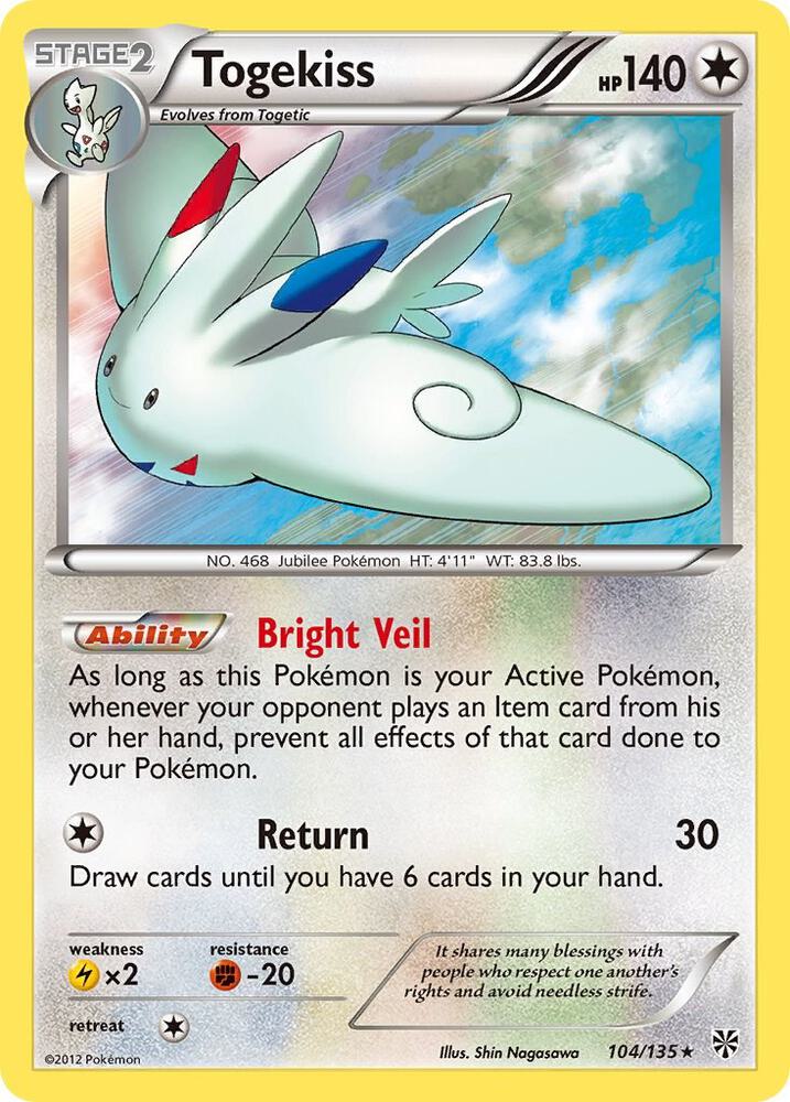 Togekiss 104/135 card from Plasma Storm