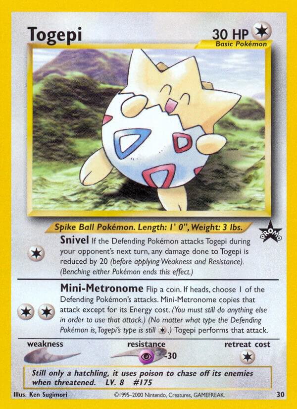Togepi 30/53 card from WoTC Promo