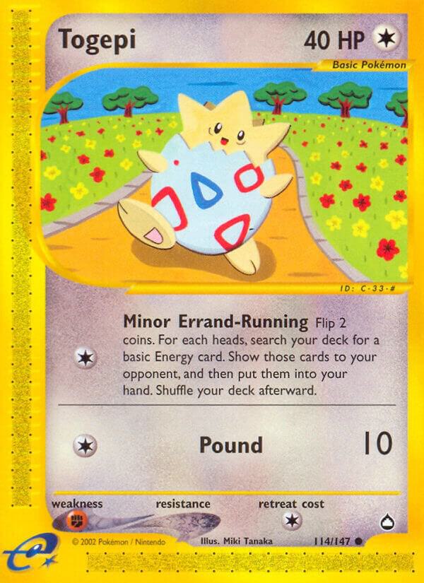 Togepi 114/147 card from Aquapolis