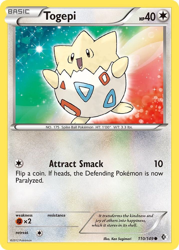 Togepi 110/149 card from Boundaries Crossed