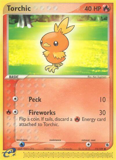 Torchic 73/109 card from Ruby and Sapphire