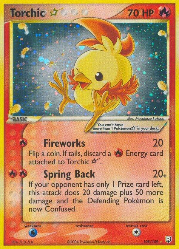 Torchic Star 108/109 card from Team Rocket Returns