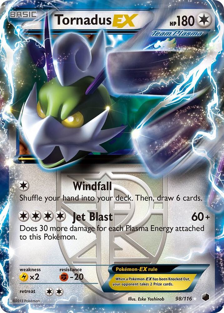 Tornadus EX (Team Plasma) 98/116 card from Plasma Freeze