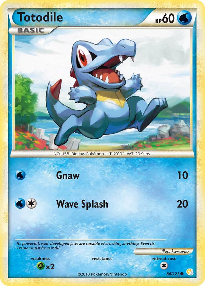 Totodile 86/123 card from HeartGold SoulSilver