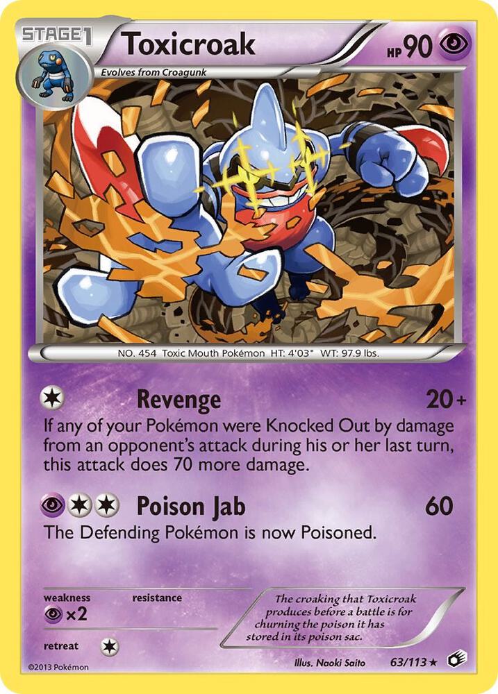 Toxicroak 63/113 card from Legendary Treasures