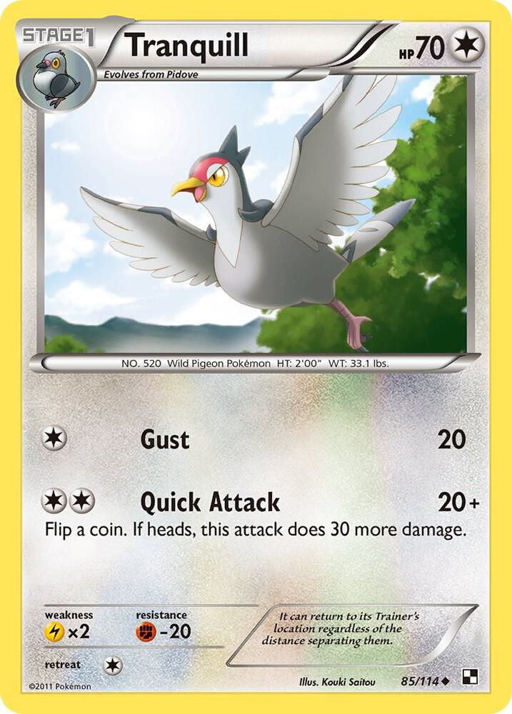 Tranquill 85/114 card from Black and White