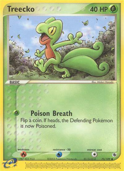 Treecko 75/109 card from Ruby and Sapphire