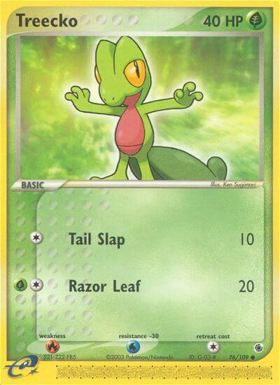 Treecko 76/109 card from Ruby and Sapphire