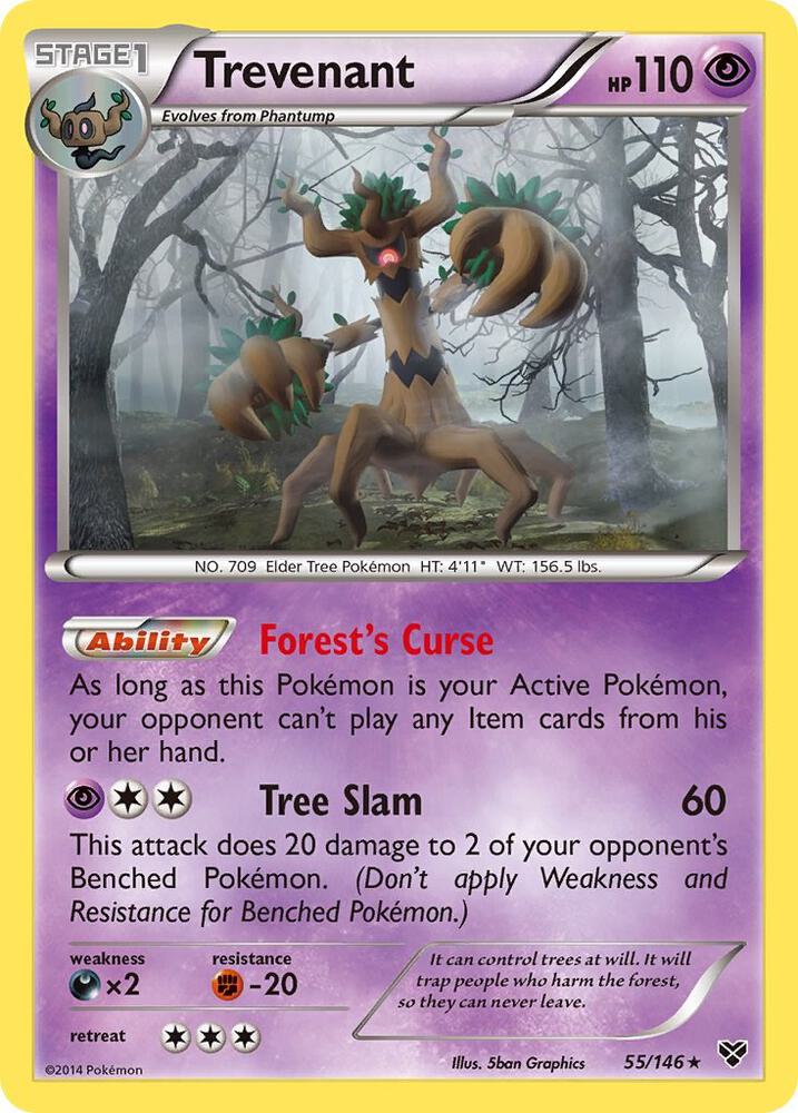 Trevenant 55/146 card from XY Base Set