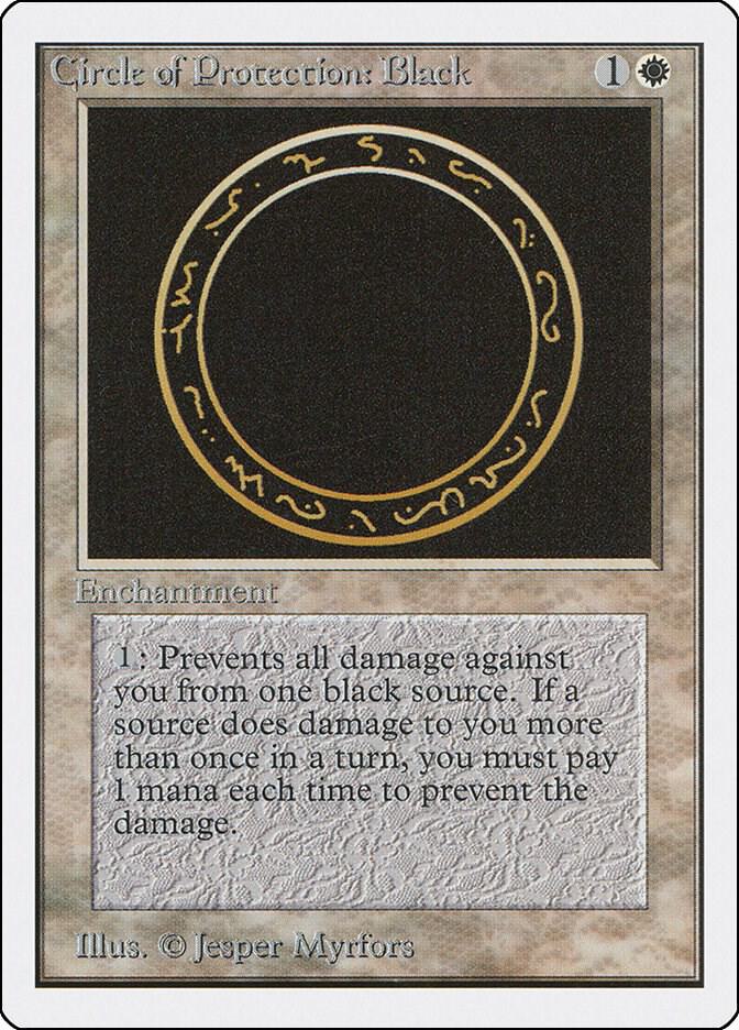 Circle of Protection: Black card from Unlimited Edition