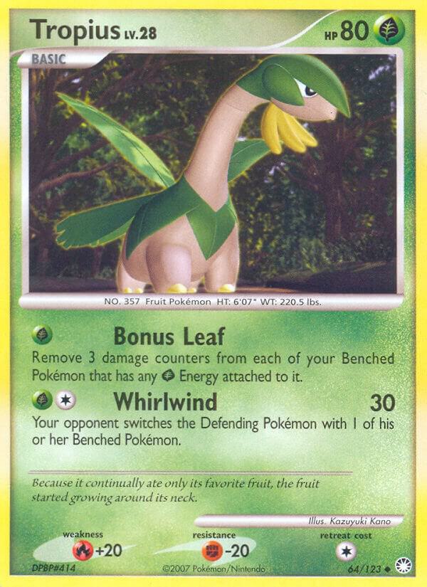 Tropius 64/123 card from Mysterious Treasures