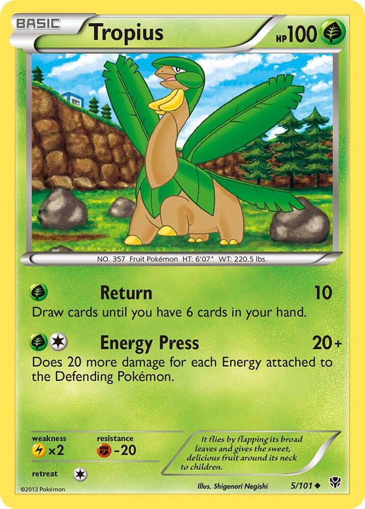 Tropius 5/101 card from Plasma Blast