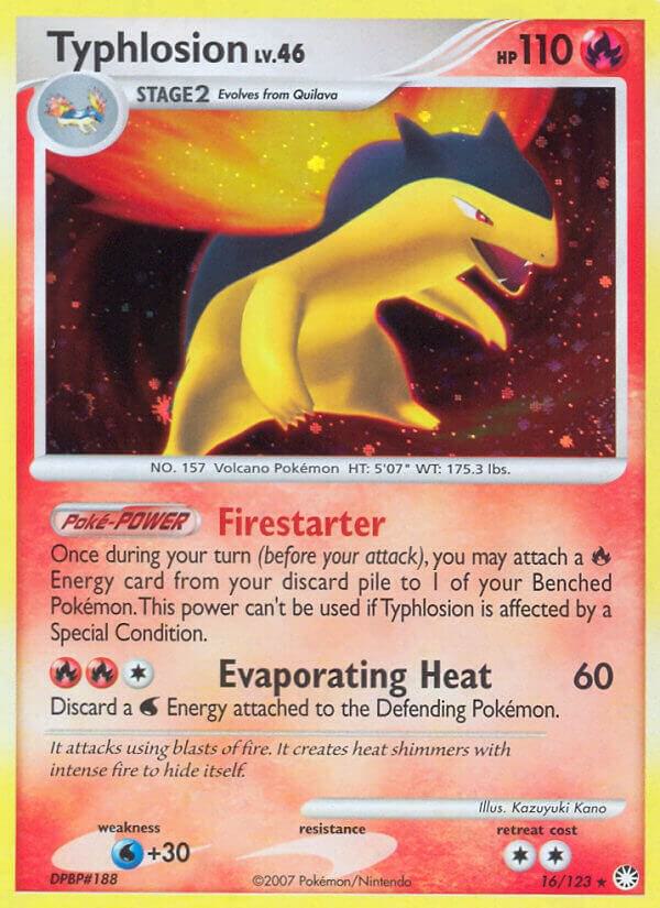 Typhlosion 16/123 card from Mysterious Treasures