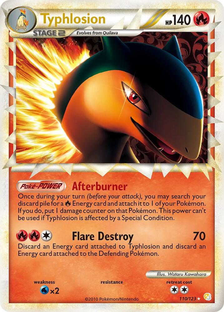 Typhlosion (Prime) 110/123 card from HeartGold SoulSilver