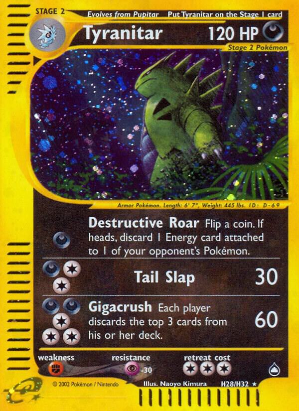 Tyranitar (H28) H28/H32 card from Aquapolis