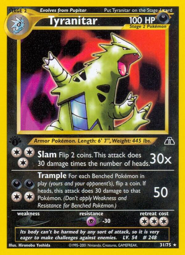 Tyranitar (31) 31/75 card from Neo Discovery