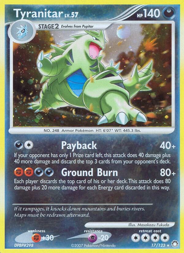 Tyranitar 17/123 card from Mysterious Treasures