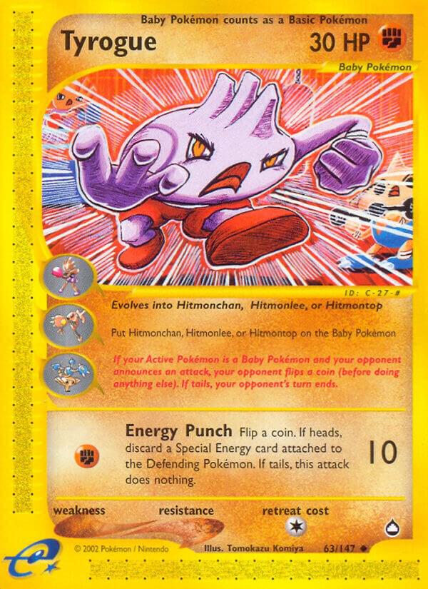 Tyrogue 063/147 card from Aquapolis
